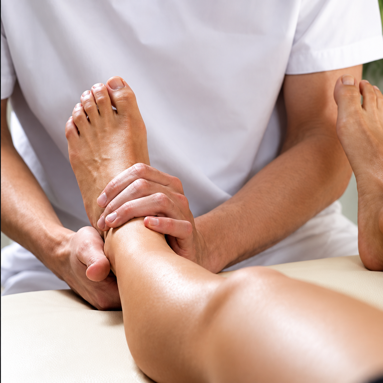 Massagem nos pés durante atendimento de Spa dos pés